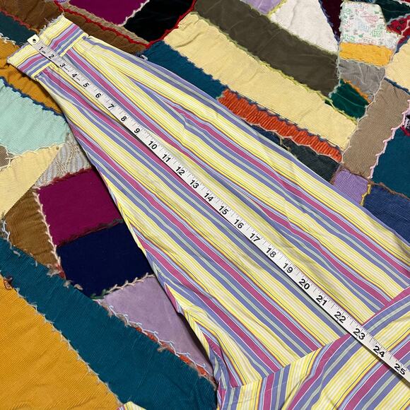 Polo Ralph Lauren Cropped Distressed Bright Yellow/Pink Button Up Large - Picture 6 of 6